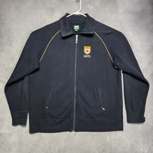 Roots Canada Full Zip Fleece Jacket 2XL Navy Men's Athletic USA Athletic Logo